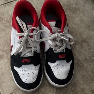 Nike Kids' White, Red, and Black Sneakers
